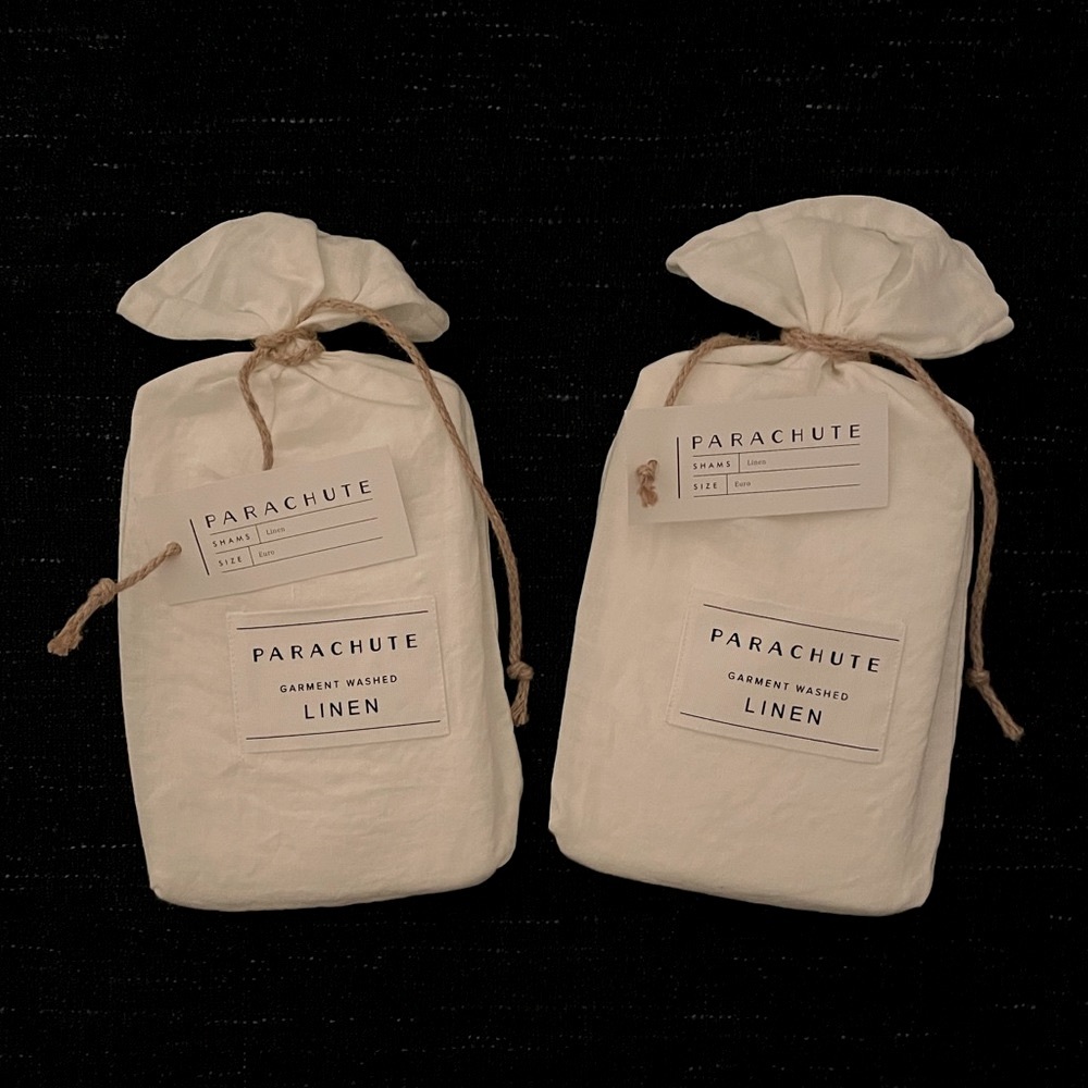 Parachute White Linen Euro Sham Covers (Set of 2)